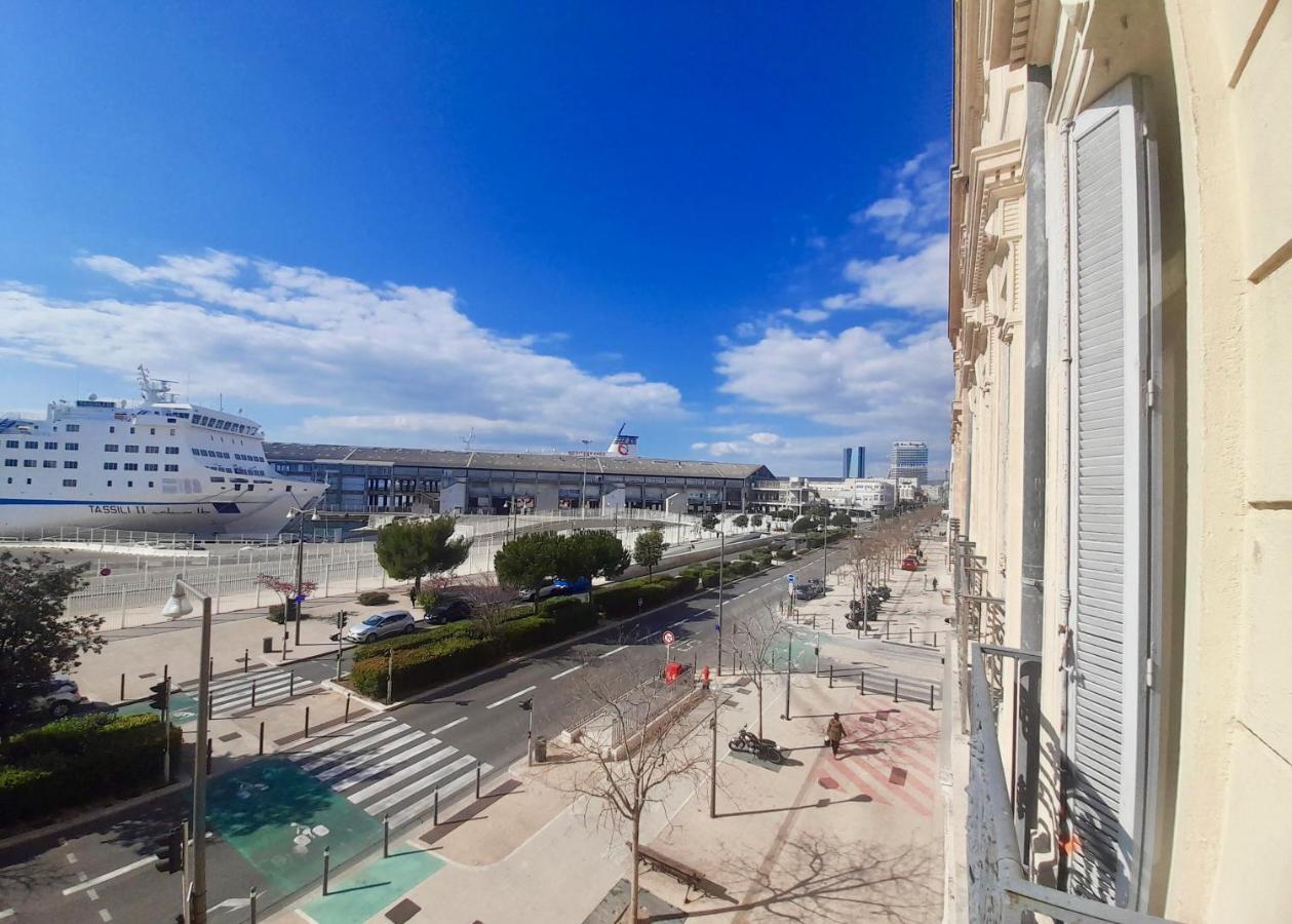 Spacieux Et Lumineux Appartement Vue Mer Joliette Marseille Bagian luar foto